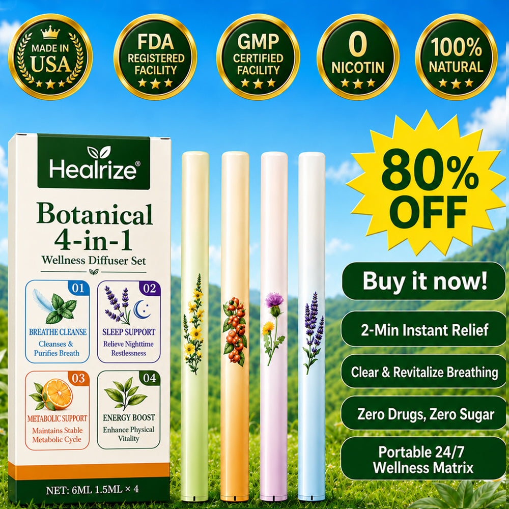 🌿🔥Healrize® Botanical 4-in-1 Wellness Diffuser Set | 2-Min Instant Relief & 24/7 Care