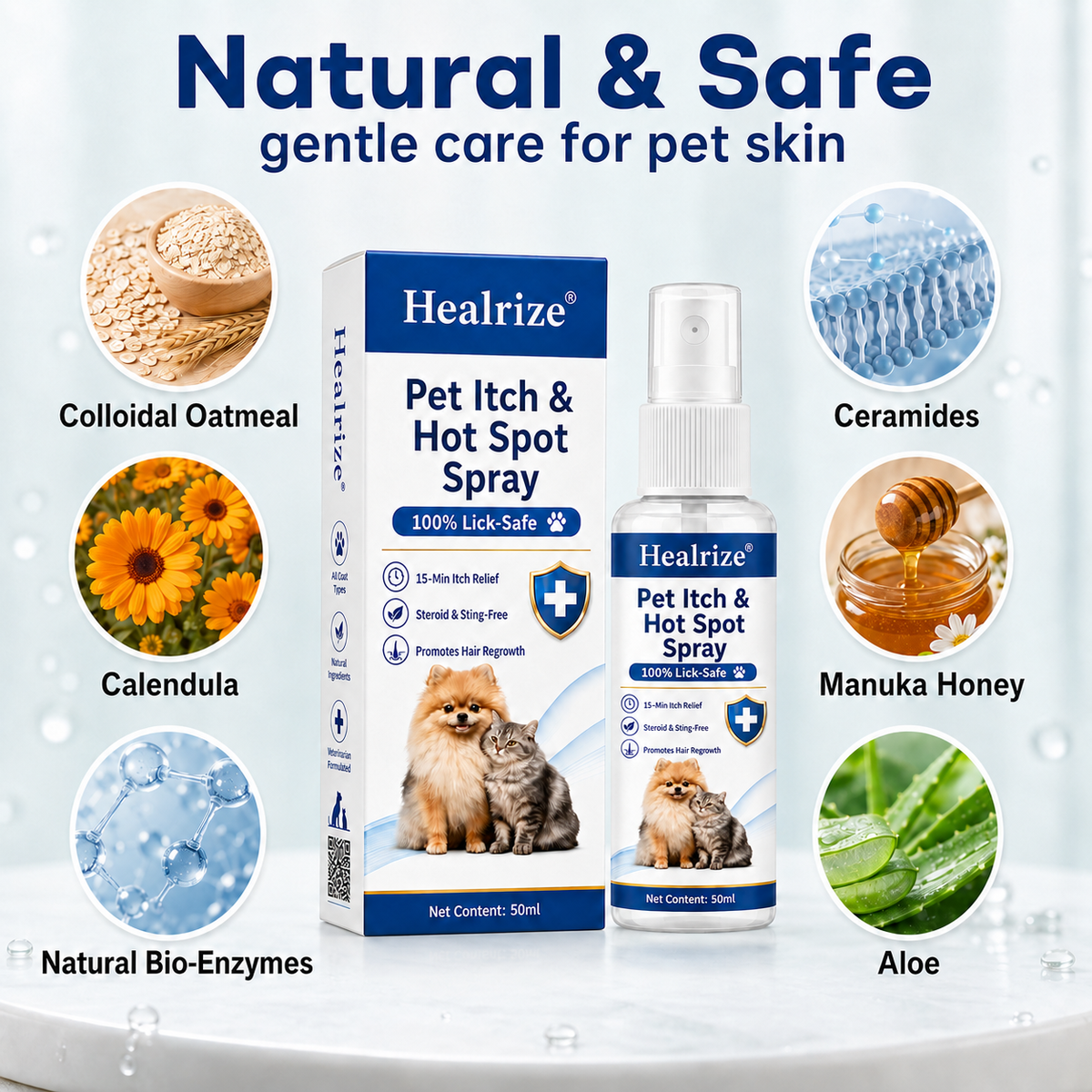 🔥Healrize® Pet Itch & Hot Spot Spray - 100% Lick-Safe