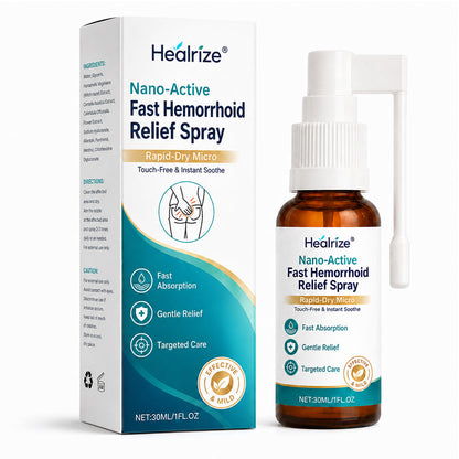 👨‍⚕️Healrize® Nano-Active Fast Hemorrhoid Relief Spray | Rapid-Dry Micro-Mist with Essential Oils, Touch-Free & Instant Soothe