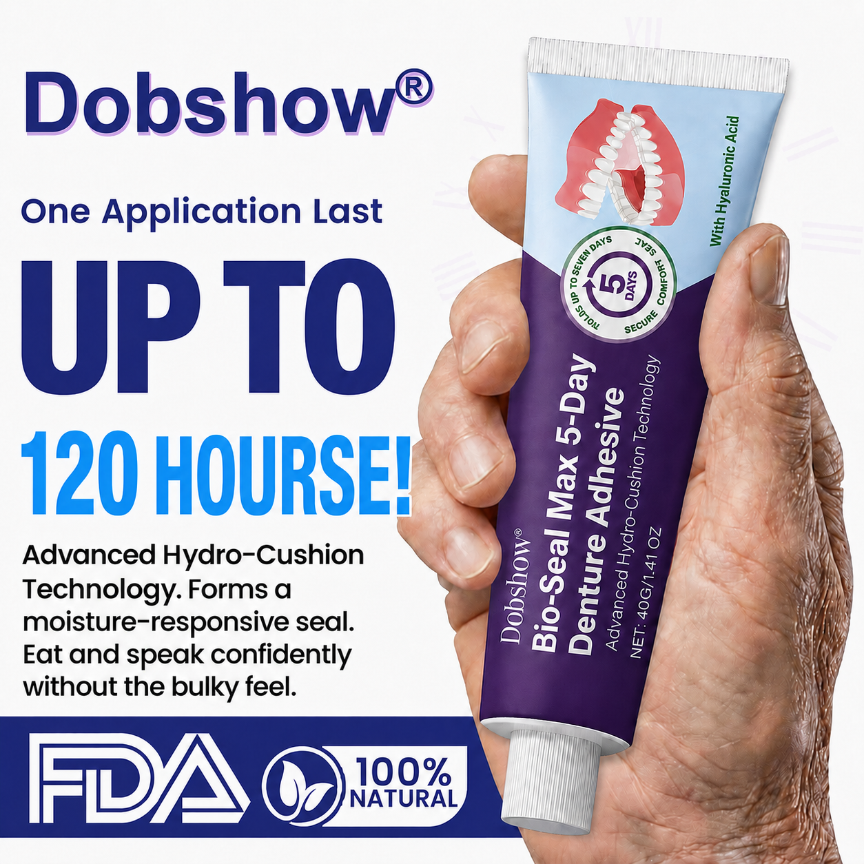 🎉LIMITED SPECIAL OFFER🎉Dobshow® Bio-Seal Max 5-Day Denture Adhesive🦷💙