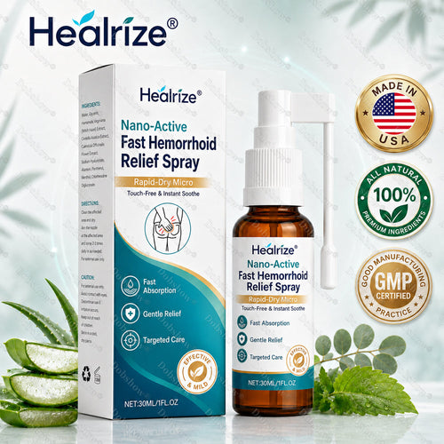 👨‍⚕️Healrize® Nano-Active Fast Hemorrhoid Relief Spray | Rapid-Dry Micro-Mist with Essential Oils, Touch-Free & Instant Soothe