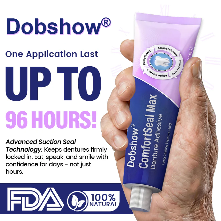 🦷Dobshow® ComfortSeal Max Denture Adhesive | 👨‍⚕️96-hour long-lasting, heat adaptive technology
