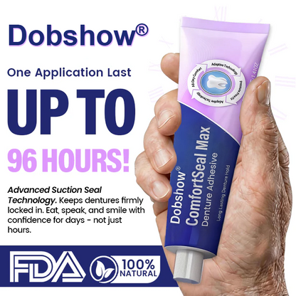 🦷Dobshow® ComfortSeal Max Denture Adhesive | 👨‍⚕️96-hour long-lasting, heat adaptive technology