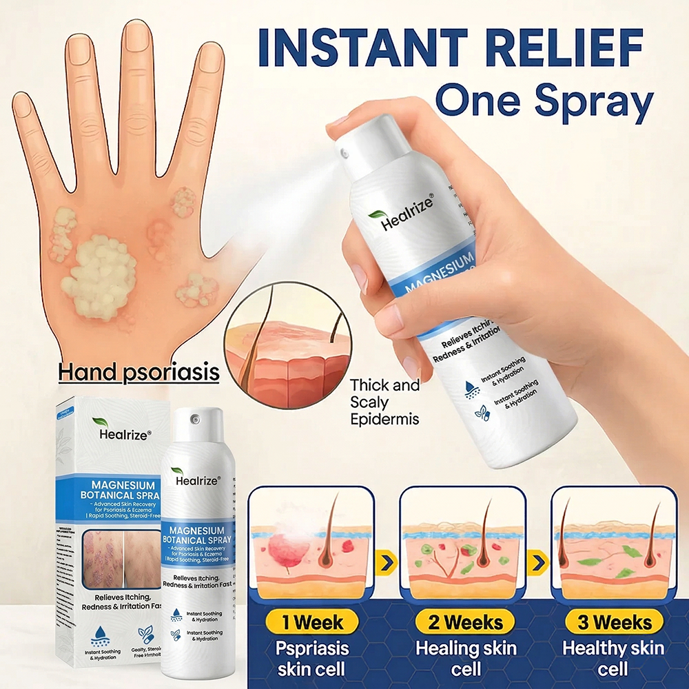 👨‍⚕️🔥Healrize® Magnesium Botanical Spray – Advanced Skin Recovery for Psoriasis & Eczema | Rapid Soothing, Steroid-Free 🌿