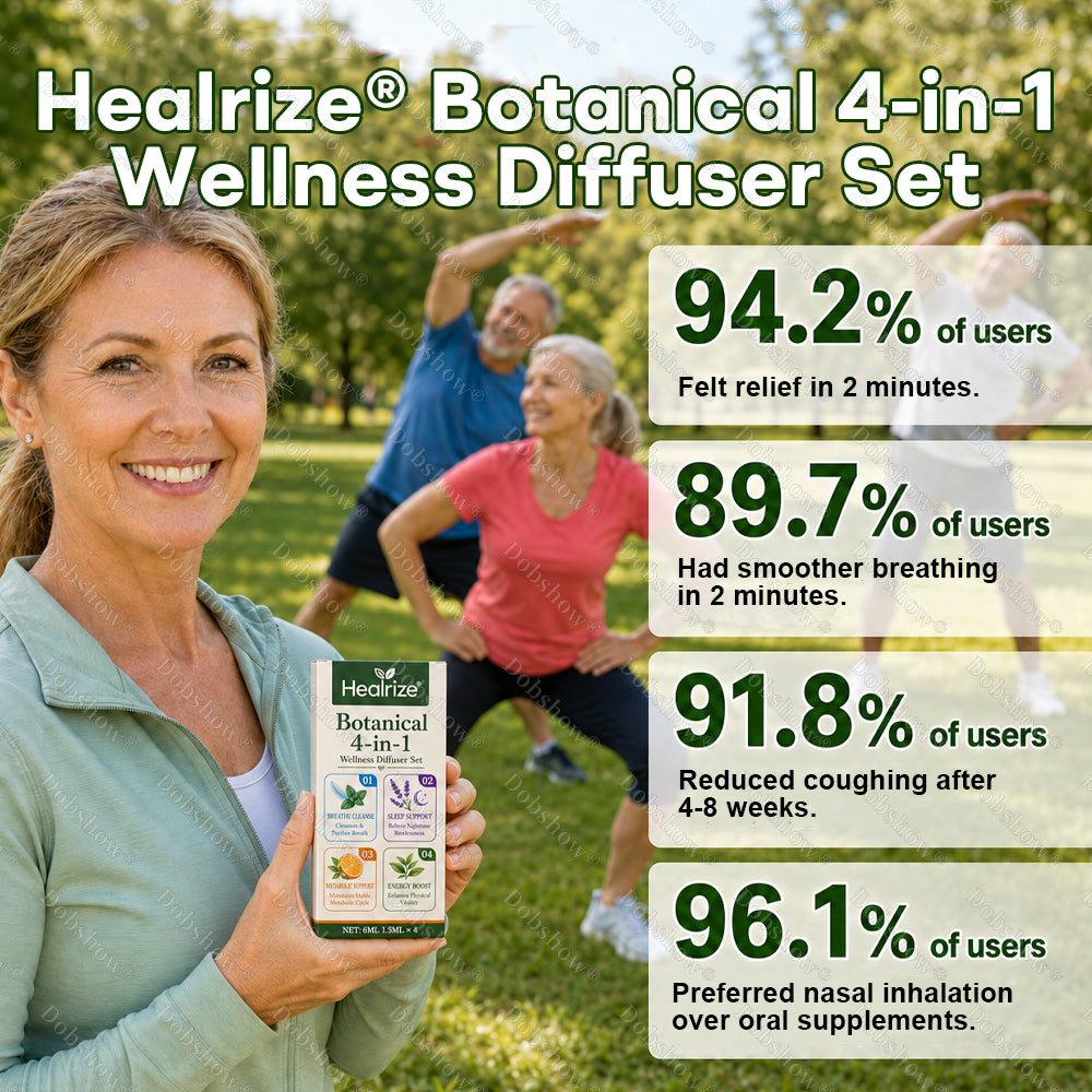 🌿🔥Healrize® Botanical 4-in-1 Wellness Diffuser Set | 2-Min Instant Relief & 24/7 Care