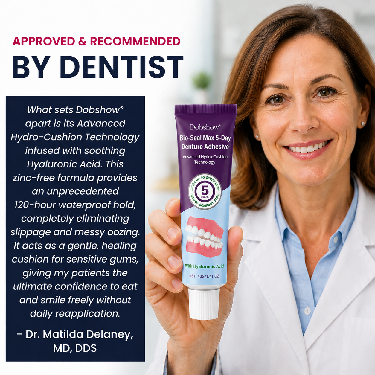🎊LIMITED SPECIAL OFFER🎊Dobshow® Bio-Seal Max 5-Day Denture Adhesive🦷💙