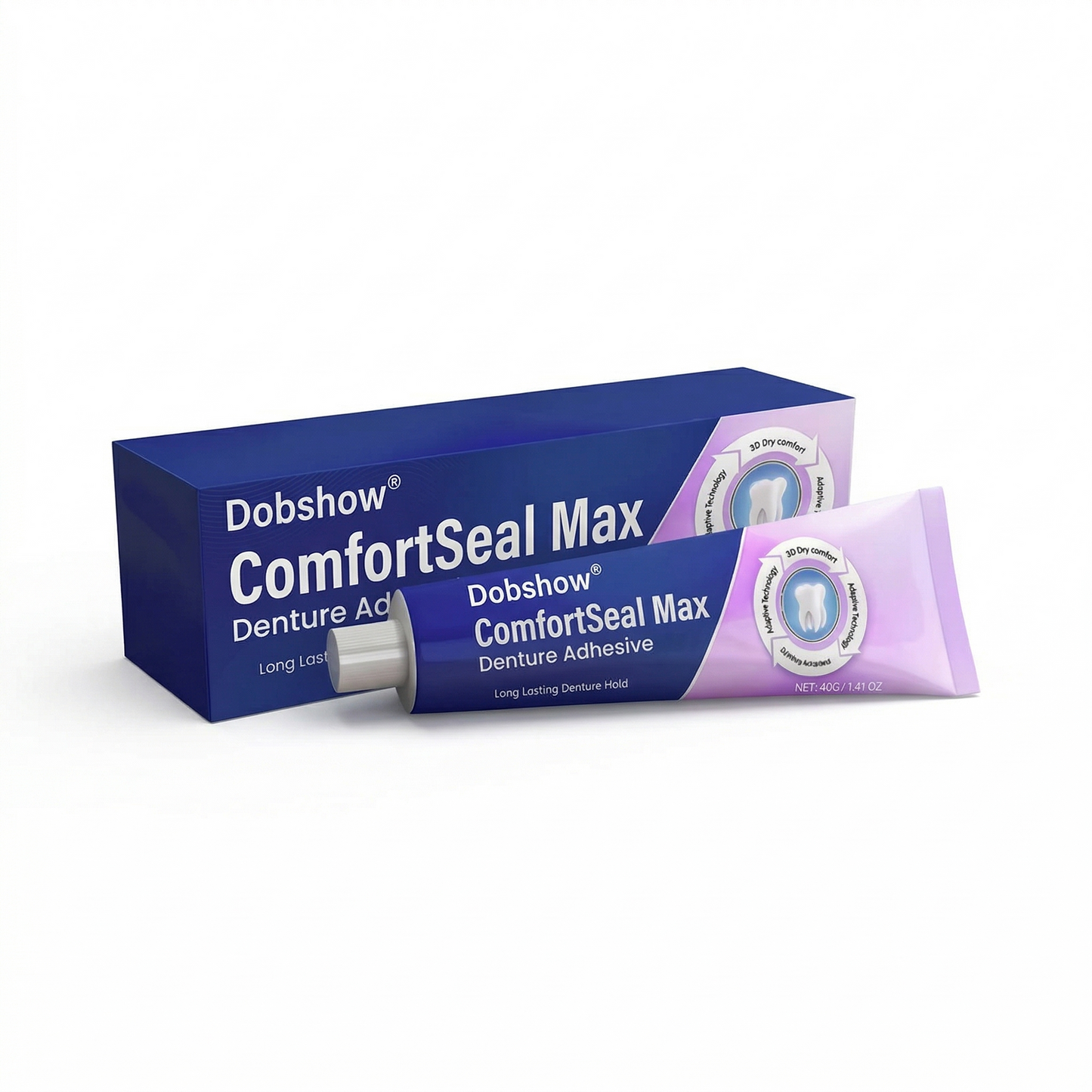 🦷Dobshow® ComfortSeal Max Denture Adhesive | 👨‍⚕️96-hour long-lasting, heat adaptive technology