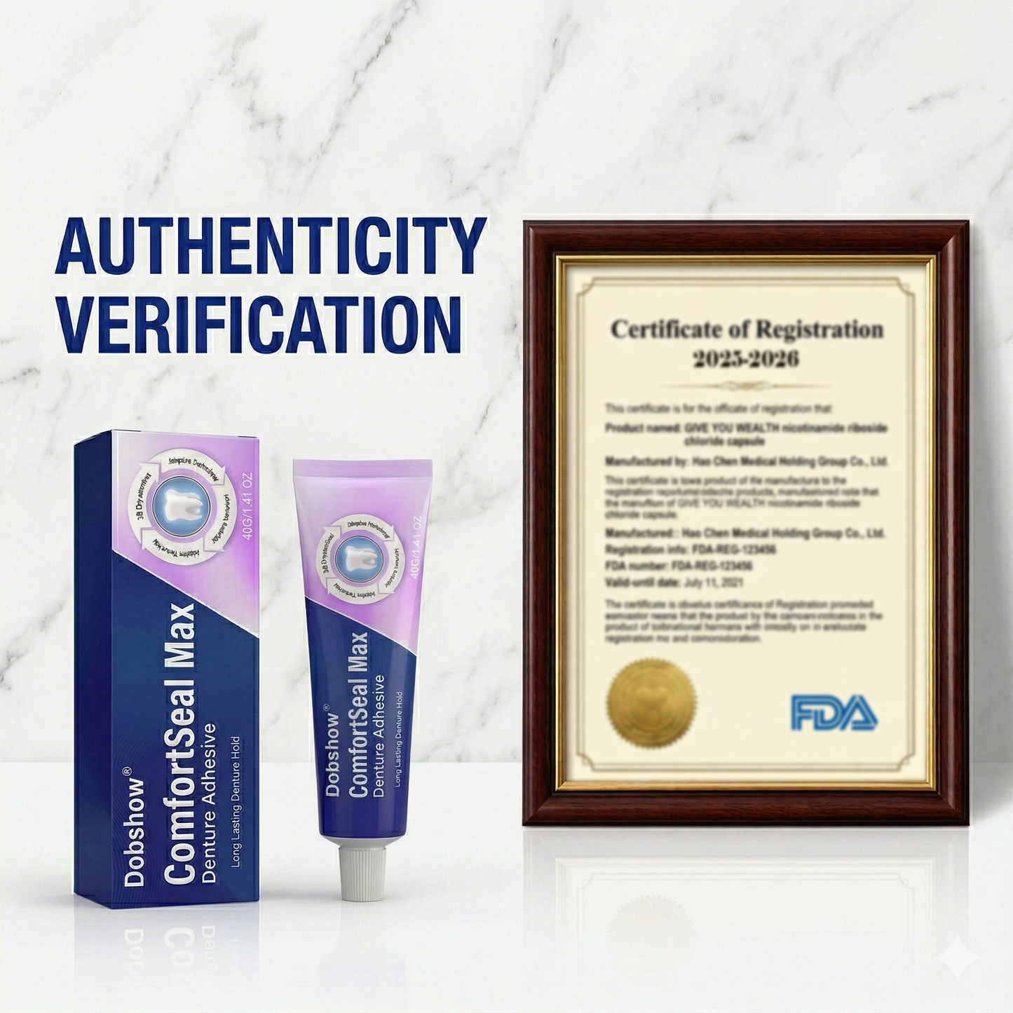 🦷Dobshow® ComfortSeal Max Denture Adhesive | 👨‍⚕️96-hour long-lasting, heat adaptive technology