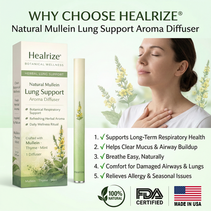 🍃🔥Healrize® Natural Mullein Lung Support Aroma Diffuser