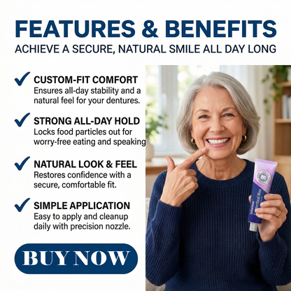 🦷Dobshow® ComfortSeal Max Denture Adhesive | 👨‍⚕️96-hour long-lasting, heat adaptive technology