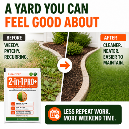 🔥🌱Healrize® Advanced 2-in-1 Pro+ Herbicide | Upgraded Formula for 6-Hour Rapid Kill, Root Eradication & Destroys Glyphosate-Resistant Weeds