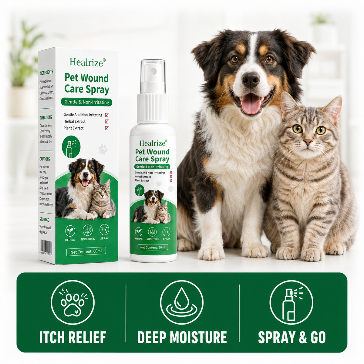 ✨🔥Healrize®Pet Wound Care Spray – Gentle & Non-Irritating